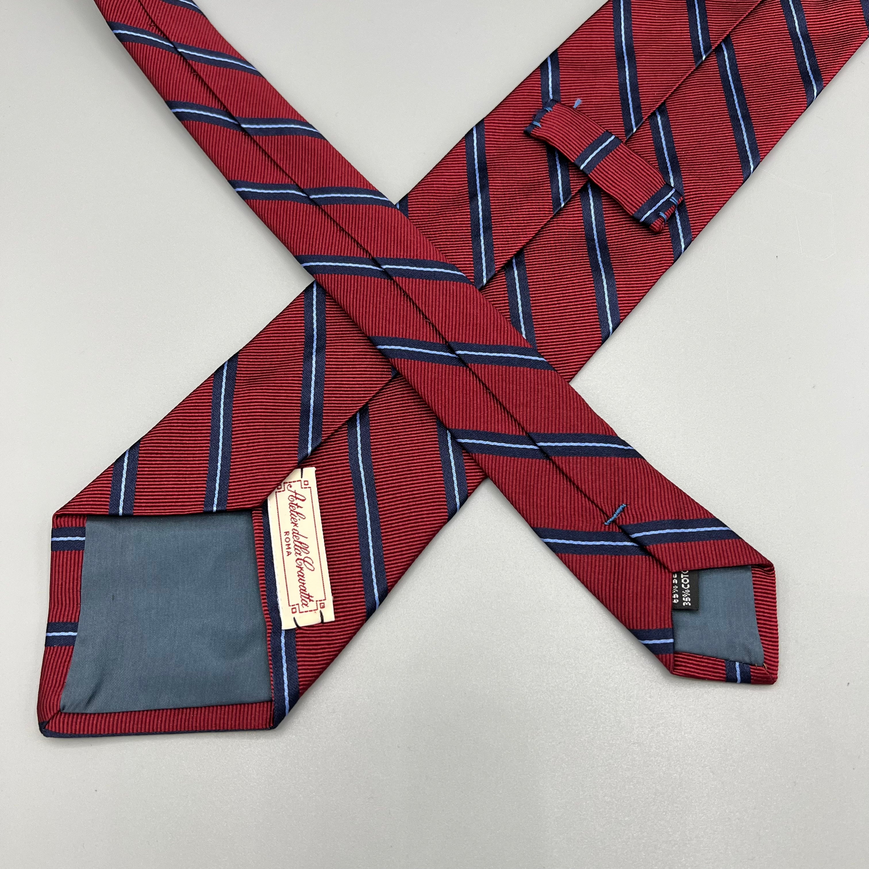 Cravate bordeaux à rayures Atelier della Cravatta