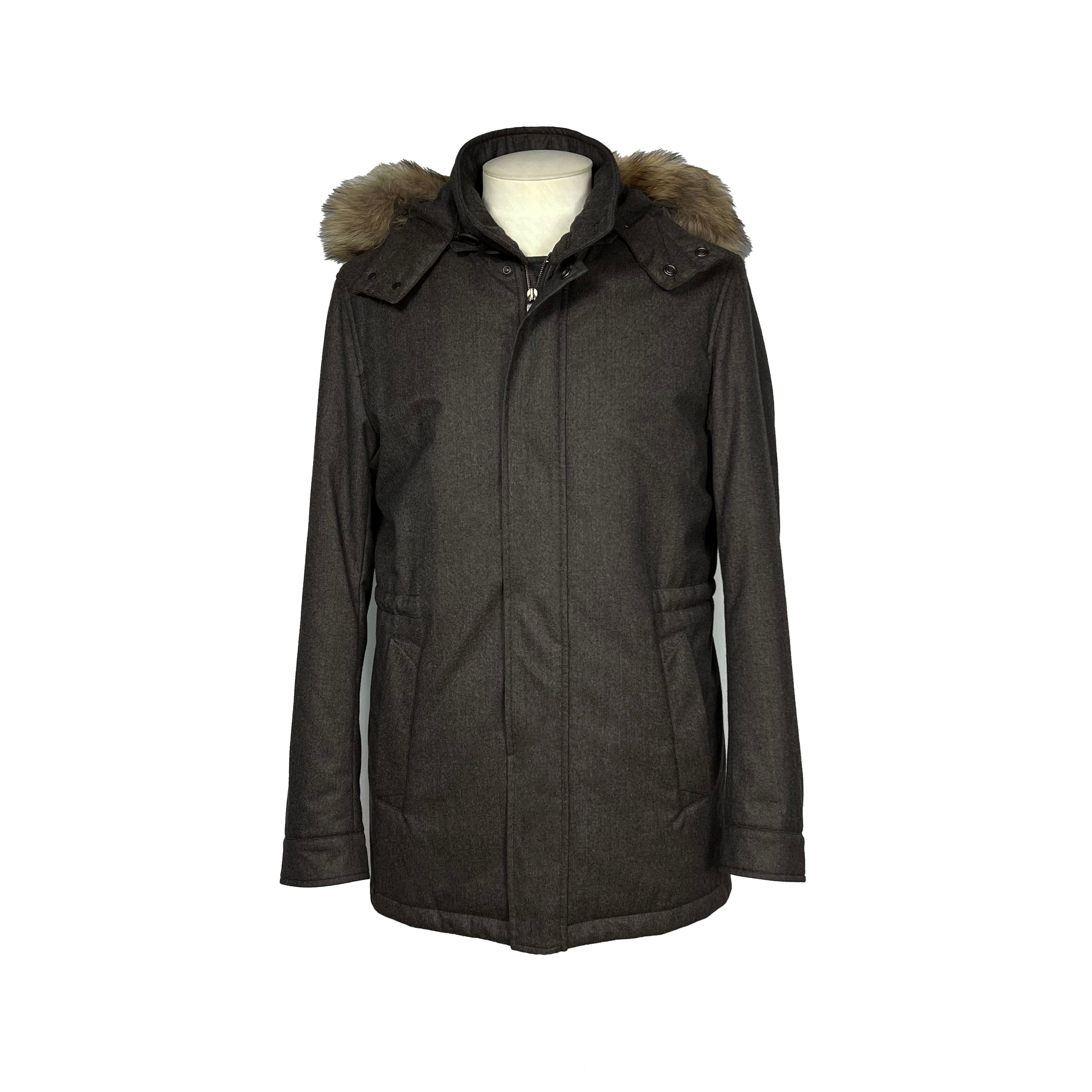 Parka courte taupe Canali