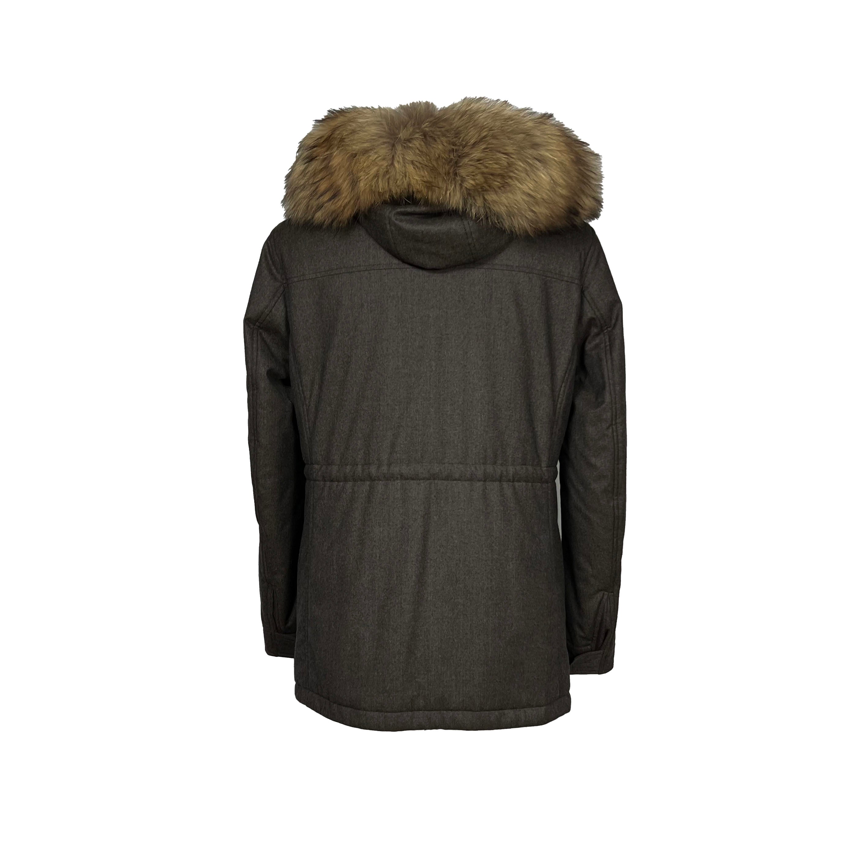 Parka courte taupe Canali