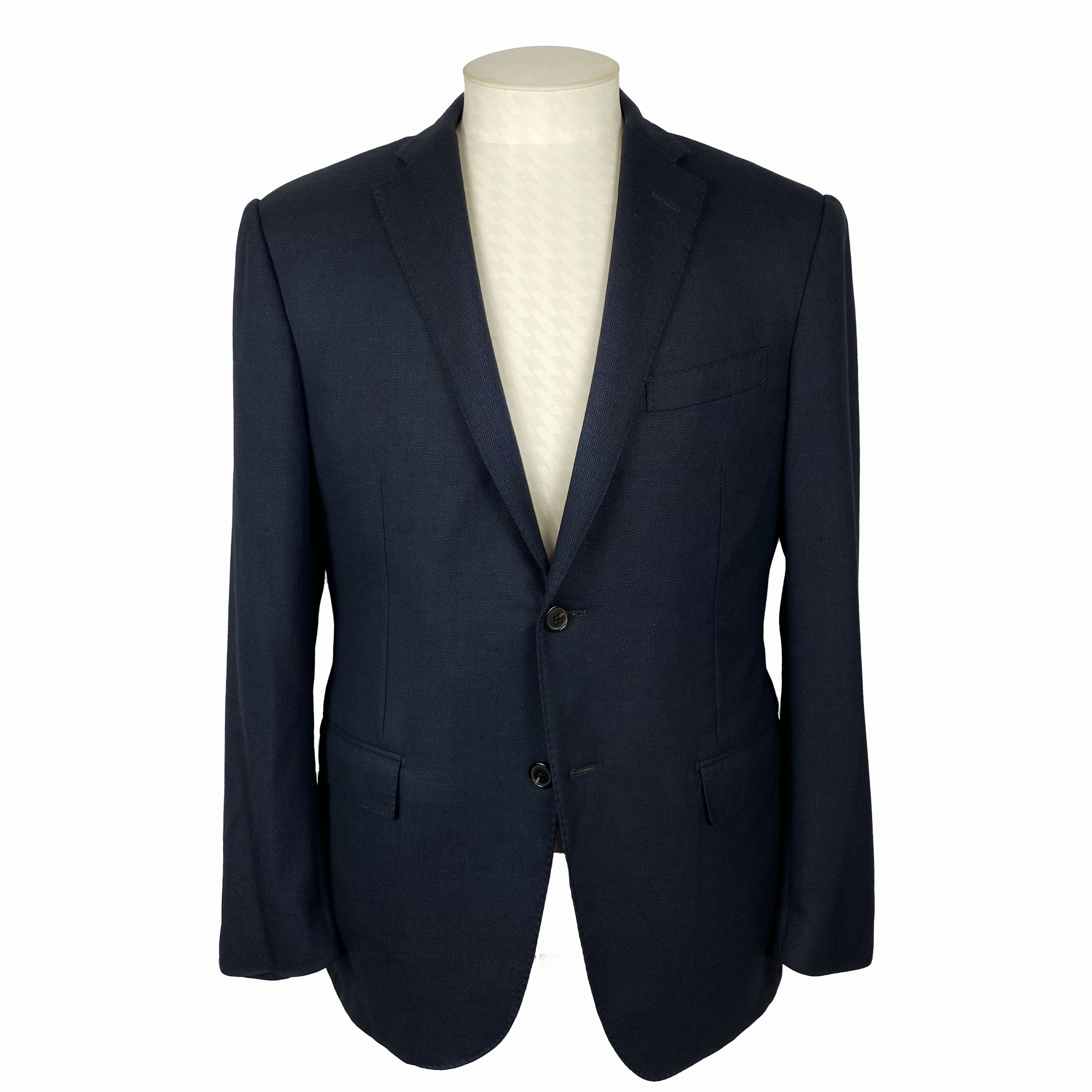 Costume bleu marine grains de caviar Corneliani