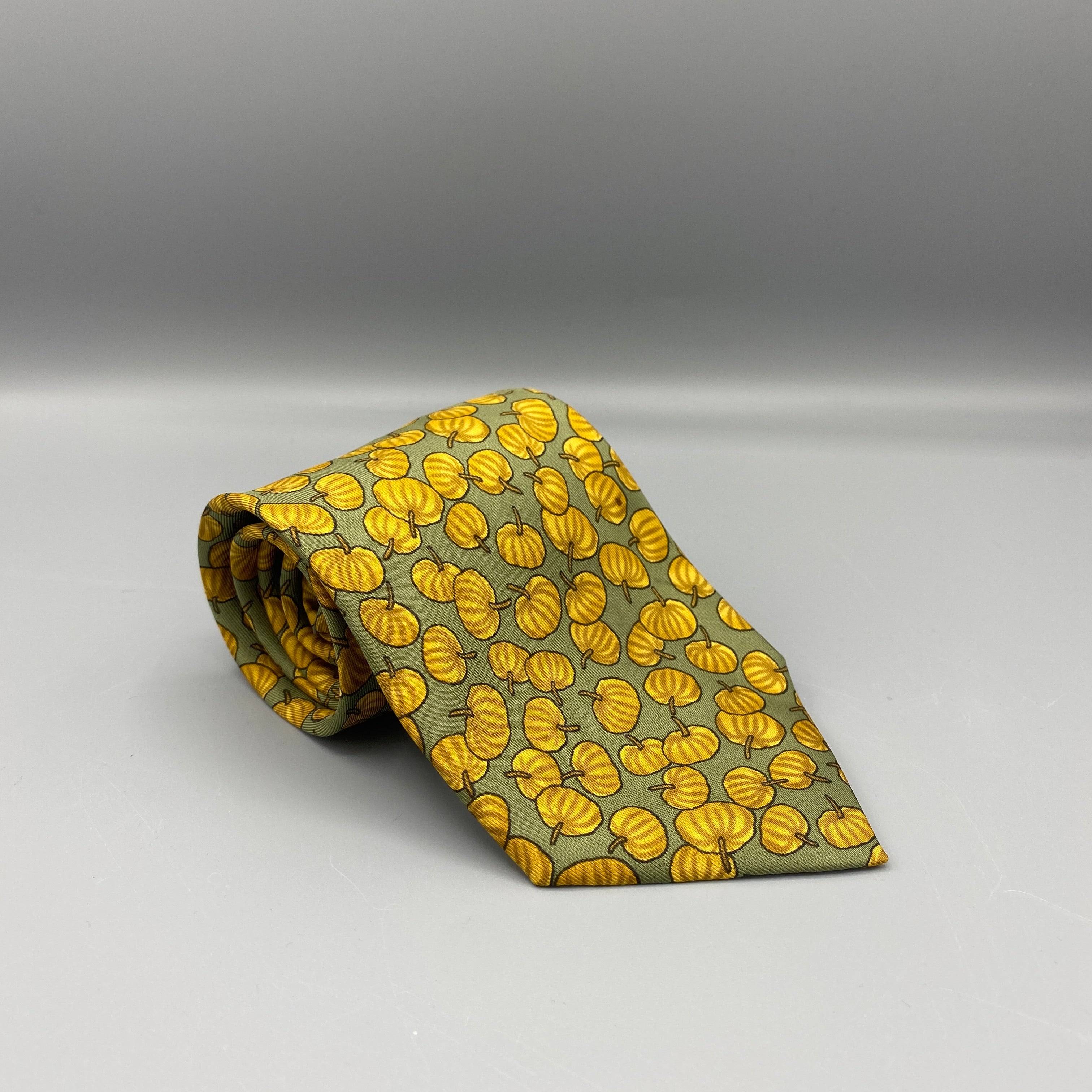 Cravate à motif citrouille Hermès